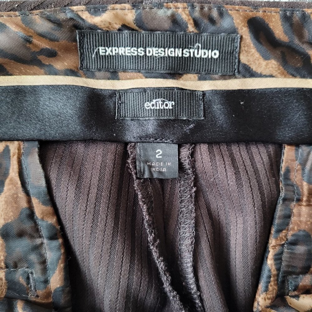 Express Design Studio Editor Bootcut Dress Brown … - image 4